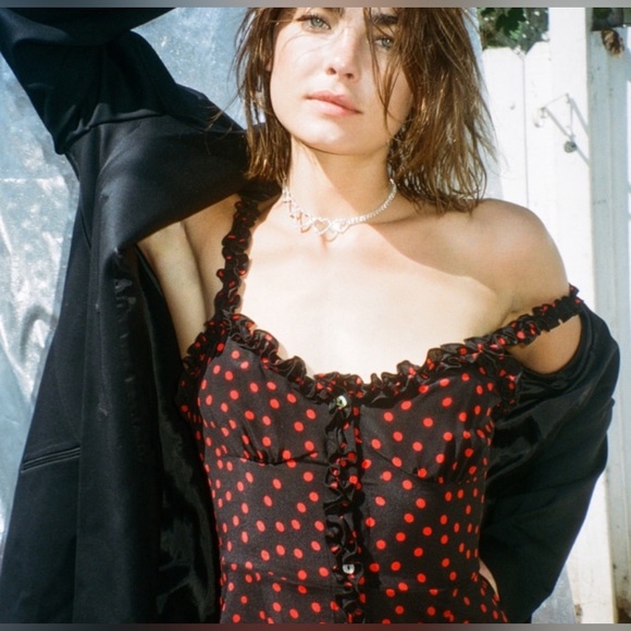 Réalisation Par 'Juliet' Dress, Italia Dot color black / red, size XL - Picture 3 of 9